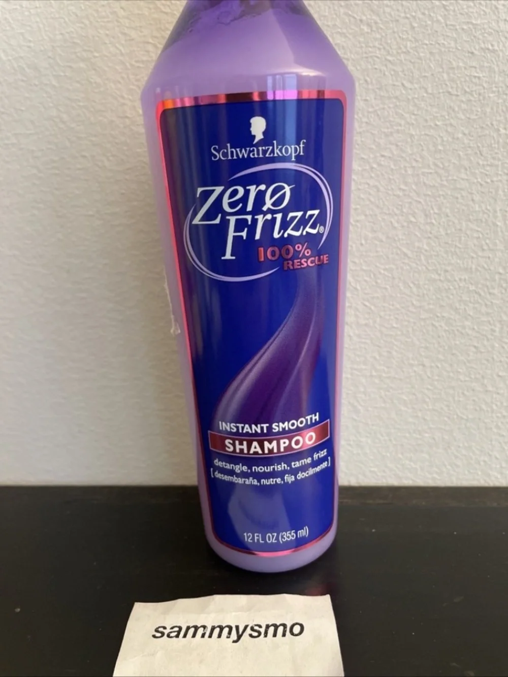 Schwarzkopf Zero Frizz 100% Rescue Instant Smooth Shampoo 12 oz. See Description